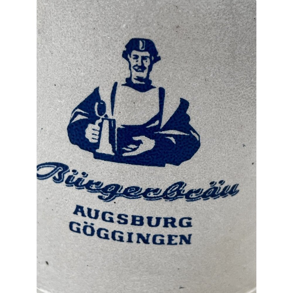 Vintage Bürgerbräu Augsburg Göggingen Stoneware Beer Mug Tankard With Handle 0.5 - Picture 7 of 9